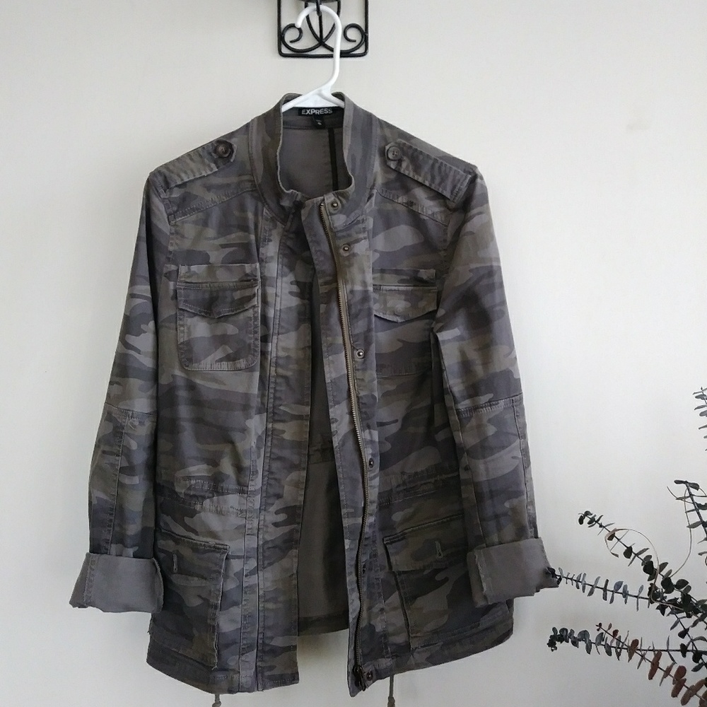 EXPRESS Army Fatigue Zip Up Jacket XS